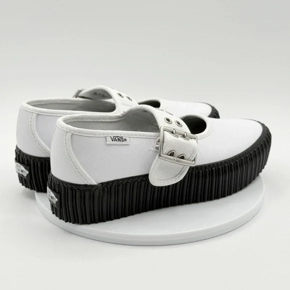 Vans Mary Jane Creeper Shoe Size 5.5 Womens Grunge White NEW - Picture 5 of 10